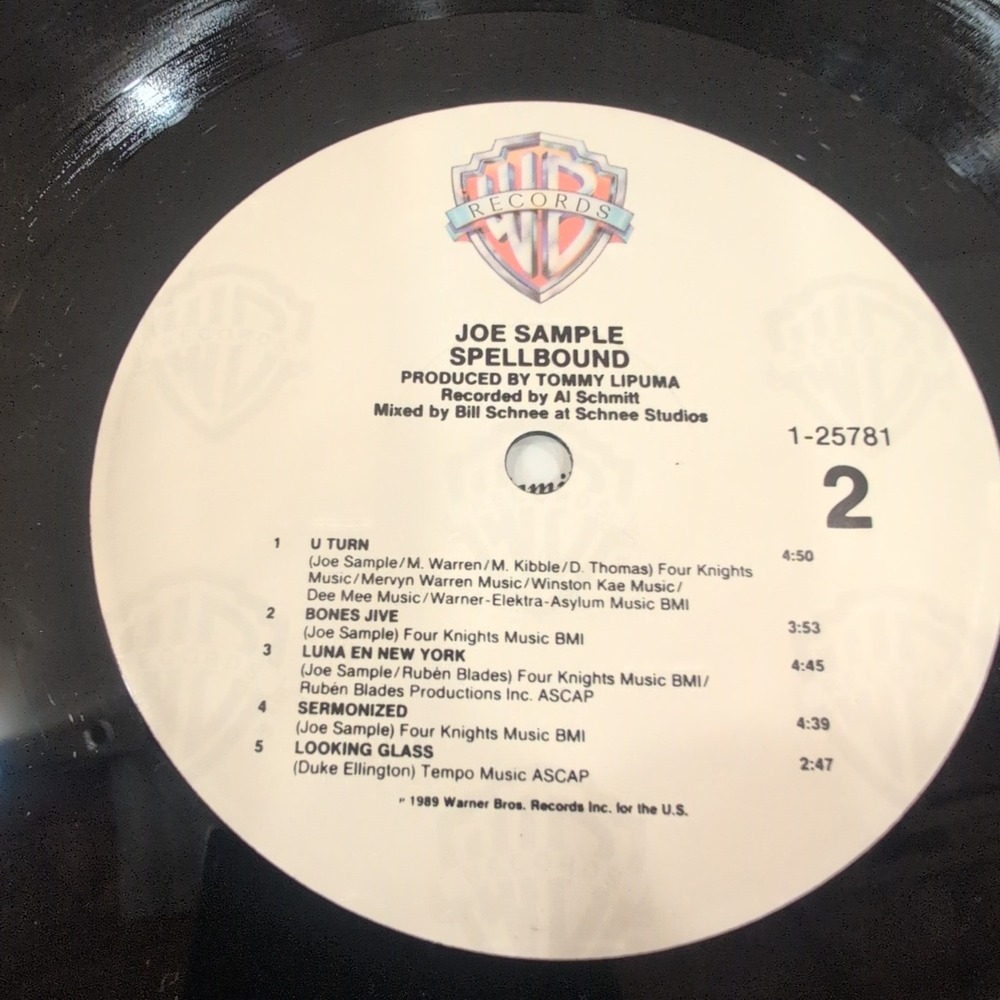Joe Sample Spellbound Vinyl LP 1989 Warner Bros 1-25781 Promotional Copy Jazz - Picture 8 of 8